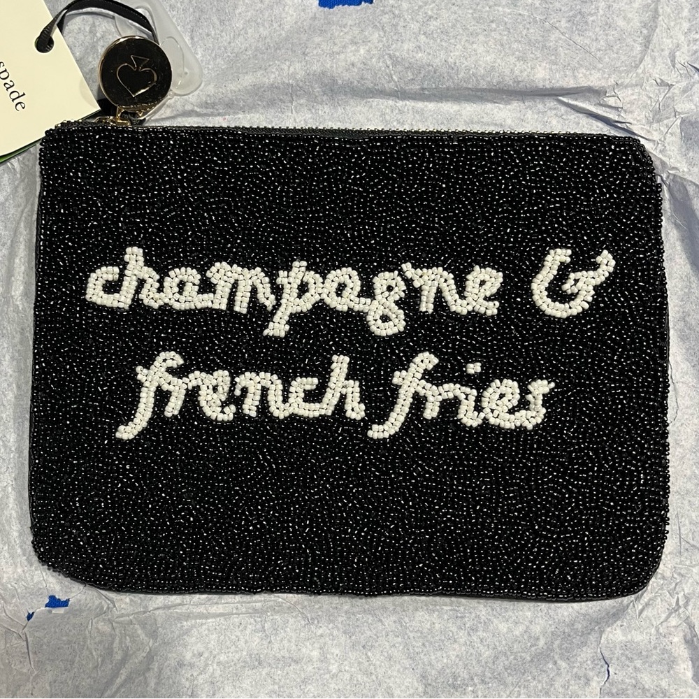 Kate Spade x Target Champagne & French Fries beaded clutch